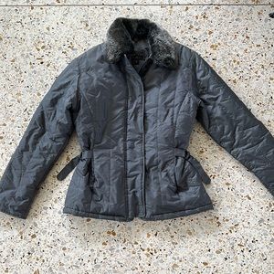 EXPRESS GREEN-GRAYISH COAT WITH SLIM ADJUSTABLE WAIST